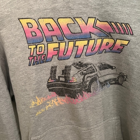Universal Studios Unisex Back to the Future Grey Hoodie Vintage M Marty McFly - Picture 3 of 5